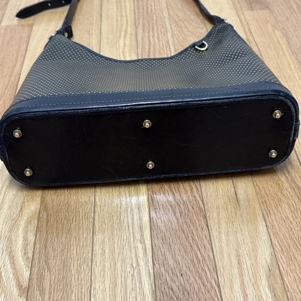 Dooney and Bourke | Black and Gold Women's Bag, Vintage Cabrio Leather Hobo